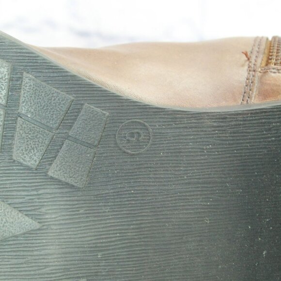 *Unknown Brown Leather Back Zip Knee High Riding Boots Size 11EEE - Picture 13 of 14